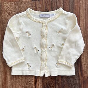 First Impressions Baby Giraffe Embroidered Yellow Cardigan Size 0-3 Months